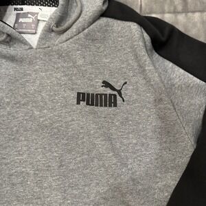 Puma Gray Black Stripe Mens Pullover Sports Hoodie‎ Mens Size Small